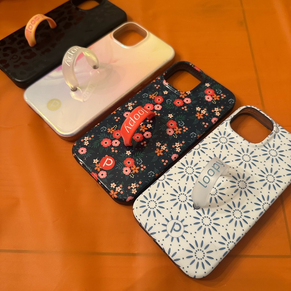 iPhone 13 Loopy Case Set - Black, White, Floral Patterns